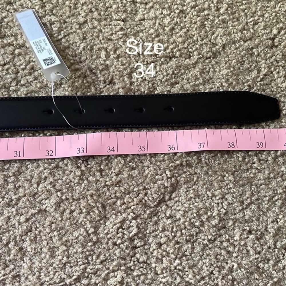 Michael Kors Men Hardware Belt Black & Silver Signature Size 34- 85 cm. NWT - Picture 12 of 12